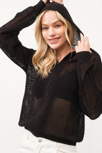 Load image into Gallery viewer, Misbehavin' Hooded Zip Up in Black