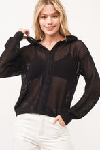Load image into Gallery viewer, Misbehavin' Hooded Zip Up in Black