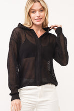 Load image into Gallery viewer, Misbehavin' Hooded Zip Up in Black
