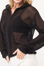 Load image into Gallery viewer, Misbehavin' Hooded Zip Up in Black