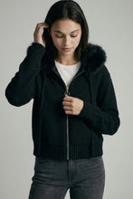 Load image into Gallery viewer, Townes Fur Zip Up In Black