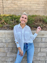 Load image into Gallery viewer, Ryann Button Down Blouse in White