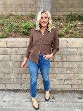 Load image into Gallery viewer, Ryann Button Down Blouse in Brown