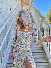 Load image into Gallery viewer, Wanderlust Midi Dress in Multi Floral