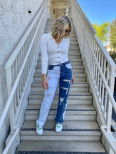 Load image into Gallery viewer, Two Toned Distressed Denim Pants