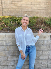 Load image into Gallery viewer, Ryann Button Down Blouse in White