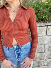 Load image into Gallery viewer, Caspian Cardigan in Terracotta