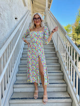 Load image into Gallery viewer, Wanderlust Midi Dress in Multi Floral