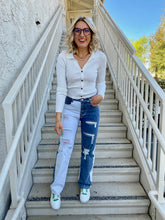 Load image into Gallery viewer, Two Toned Distressed Denim Pants
