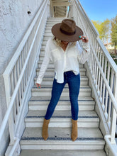 Load image into Gallery viewer, Collins Skinny Denim W/ Fray Hem in Dark Denim