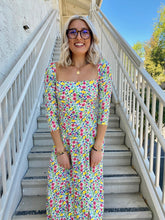 Load image into Gallery viewer, Wanderlust Midi Dress in Multi Floral