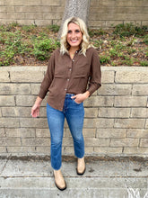 Load image into Gallery viewer, Ryann Button Down Blouse in Brown