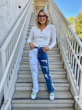 Load image into Gallery viewer, Two Toned Distressed Denim Pants