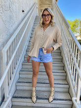Load image into Gallery viewer, Dixie Button Down Blouse in Taupe