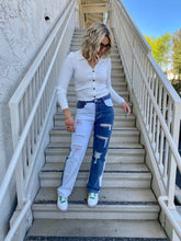 Load image into Gallery viewer, Two Toned Distressed Denim Pants