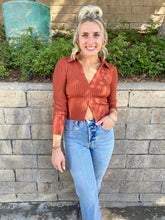 Load image into Gallery viewer, Caspian Cardigan in Terracotta
