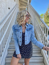 Load image into Gallery viewer, Drew Distressed Denim Jacket