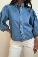 Load image into Gallery viewer, Demi Denim Puff Sleeve Top
