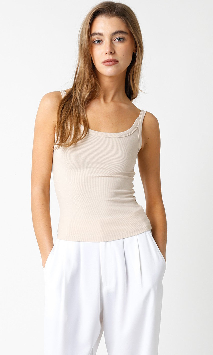 Back To School Tank in Light Khaki