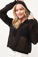 Load image into Gallery viewer, Misbehavin&#39; Hooded Zip Up in Black
