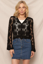 Load image into Gallery viewer, Emilie Lace Cardigan in Black
