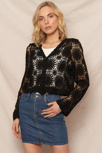 Load image into Gallery viewer, Emilie Lace Cardigan in Black
