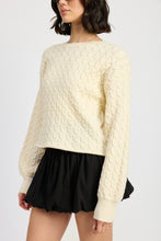 Load image into Gallery viewer, End Game Cable Knit Sweater in Ivory

