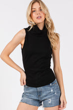 Load image into Gallery viewer, Spooky Season Ribbed Sleeveless Turtle Neck Top
