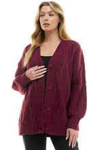 Load image into Gallery viewer, Holiday Cable Knit Cardigan
