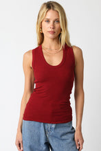 Load image into Gallery viewer, Basic V-neck Tank in Red
