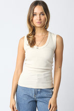 Load image into Gallery viewer, Basic V-neck Tank in Beige
