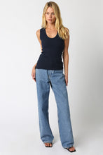 Load image into Gallery viewer, Basic V-neck Tank in Navy Blue
