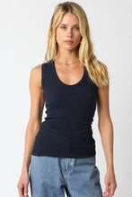 Load image into Gallery viewer, Basic V-neck Tank in Navy Blue
