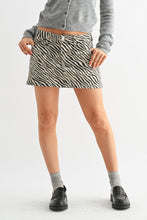 Load image into Gallery viewer, Zebra Denim Mini Skirt
