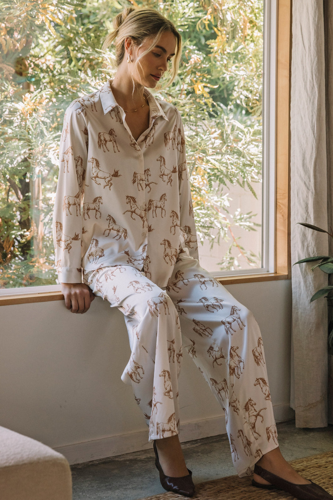 Horse Back Riding Button Up