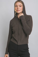 Load image into Gallery viewer, Fairfax Zip Sweater in Chocolate
