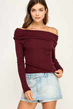 Load image into Gallery viewer, Midnight Kiss Off The Shoulder Top
