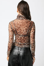 Load image into Gallery viewer, Wild Life Mesh Turtle Neck Top
