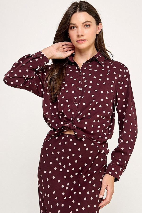 La Vie En Rose Button Up Top