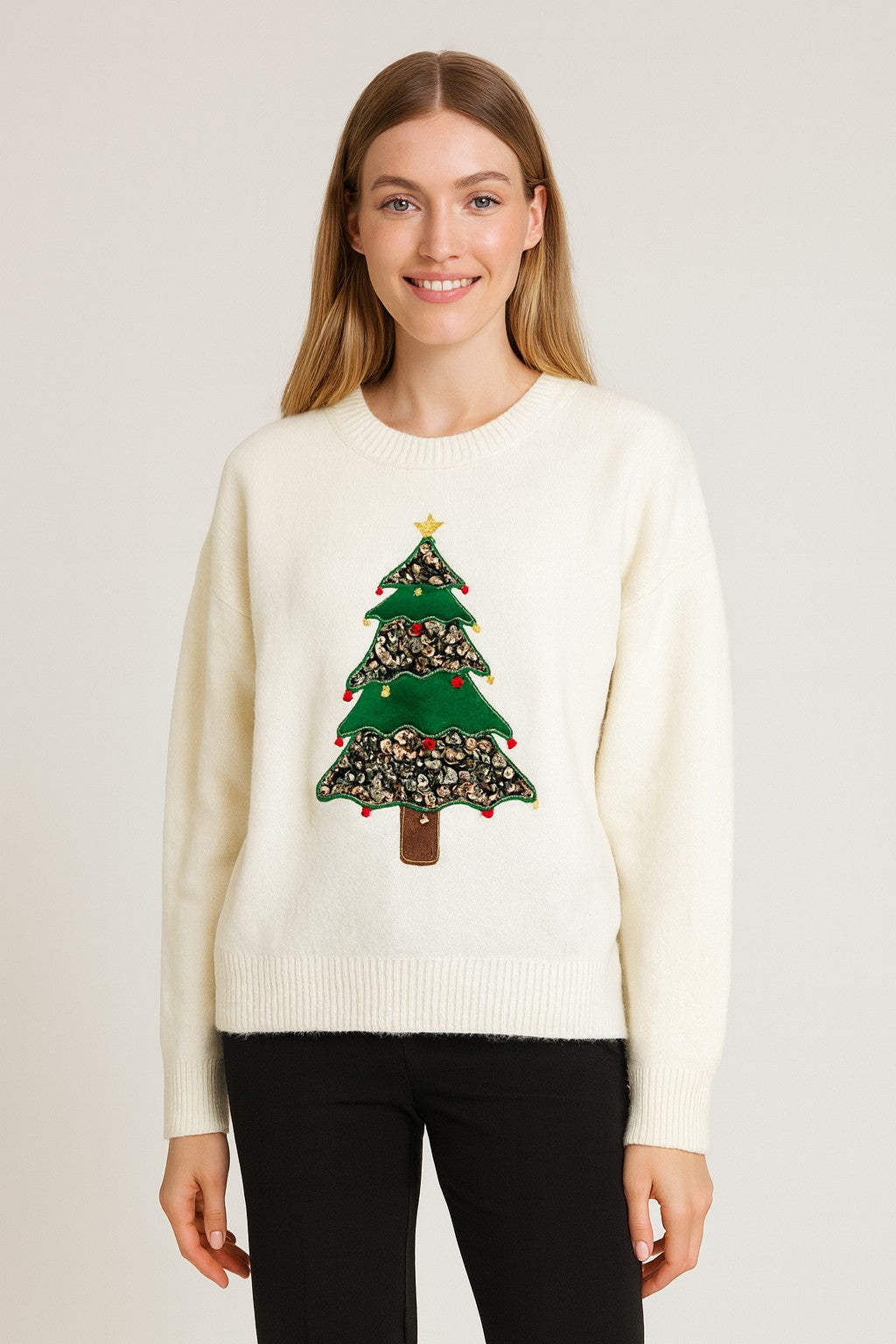 Christmas Patch Tree Sweater