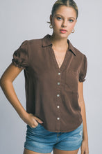 Load image into Gallery viewer, Remi Ruffle Top in Brown
