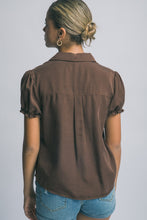 Load image into Gallery viewer, Remi Ruffle Top in Brown
