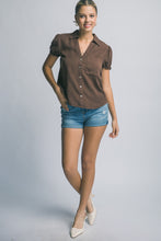 Load image into Gallery viewer, Remi Ruffle Top in Brown
