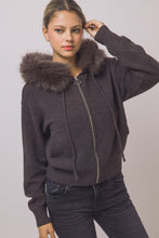 Load image into Gallery viewer, Townes Fur Zip Up In Brown
