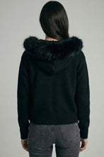 Load image into Gallery viewer, Townes Fur Zip Up In Black

