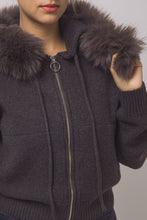 Load image into Gallery viewer, Townes Fur Zip Up In Brown
