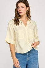 Load image into Gallery viewer, Coasta Short Sleeve Button Up in Yellow
