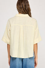 Load image into Gallery viewer, Coasta Short Sleeve Button Up in Yellow
