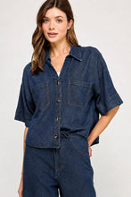 Load image into Gallery viewer, Coasta Short Sleeve Button Up In Denim

