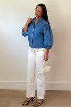 Load image into Gallery viewer, Demi Denim Puff Sleeve Top
